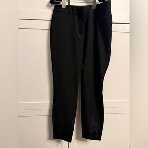 Black Sequin Hem Express Performance Stretch+ Ankle Pants Size M